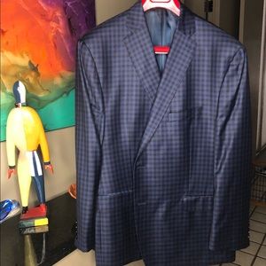 Reda of Milano , rich blue small check